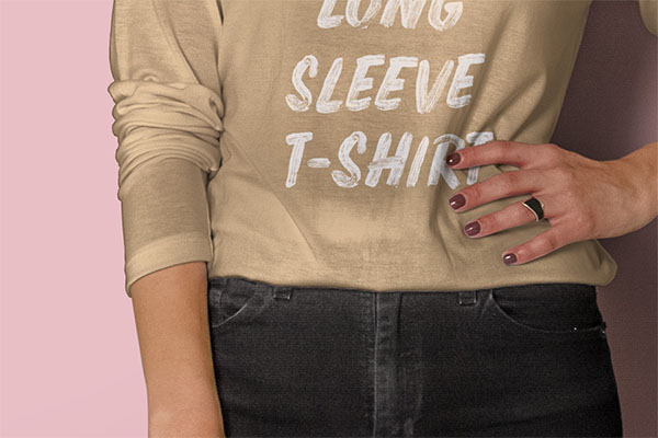 PSD Woman Long Sleeve T-Shirt Mockup