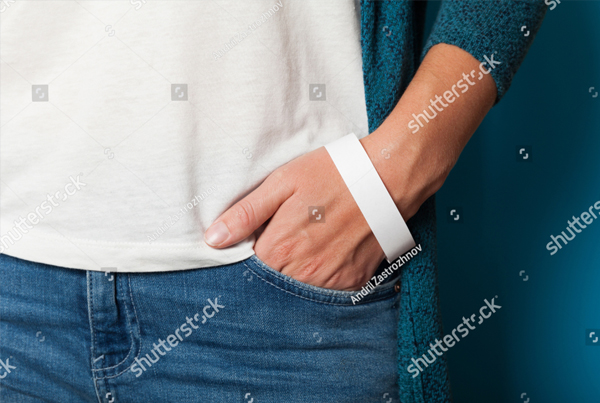 Paper Wristband Mockup