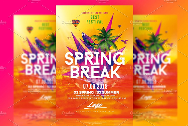 Spring Break Flyer Psd Template