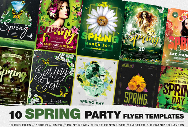 Spring Party Flyers Bundle