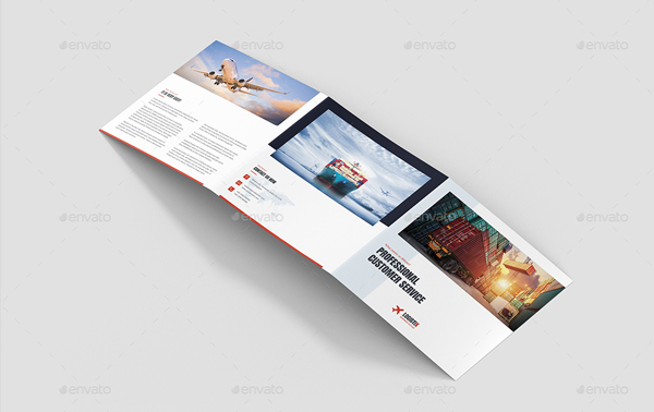 Transport Logistic Tri-Fold Square Brochure Template