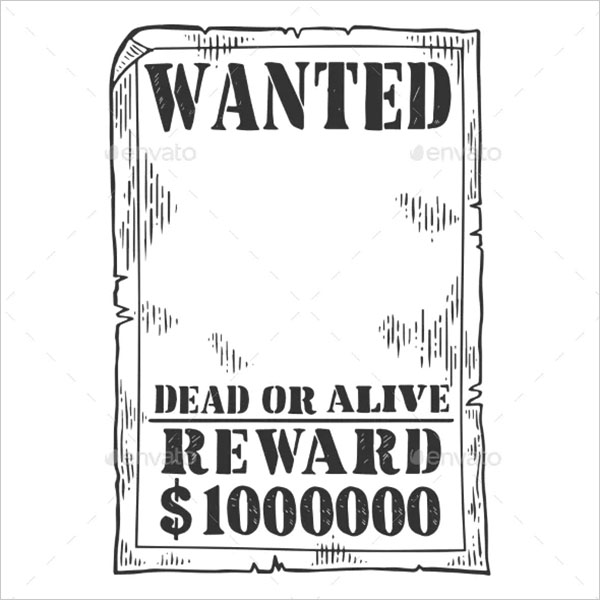 Wanted Poster Template Engraving Vector
