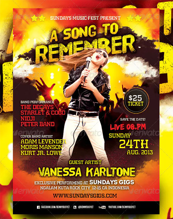 Band Music Gigs Poster Chapter Design