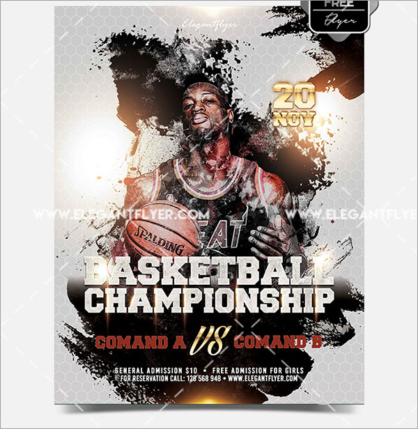 Basketball Championship Free PSD Flyer Template