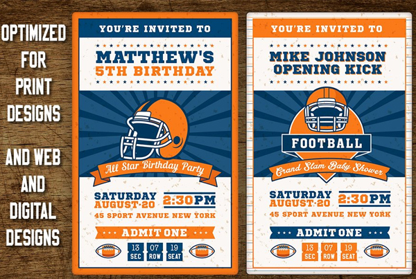 Best Football Ticket Party Template