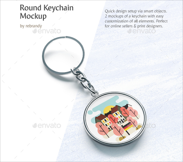Best Round Keychain Mockup