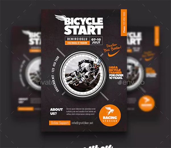 Bicycle Racing Flyer Design Templates
