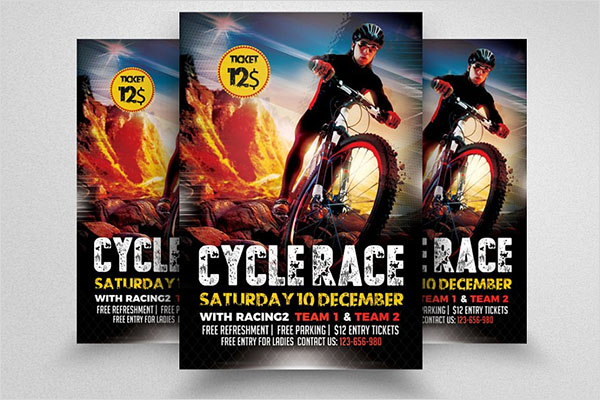 Bicycle Racing Flyer Template Designs