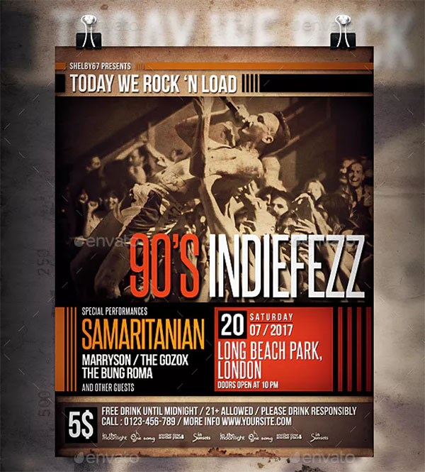 Brand Indie Band Flyer & Poster Template