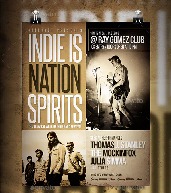 CMYK Indie Band Flyer & Poster Design