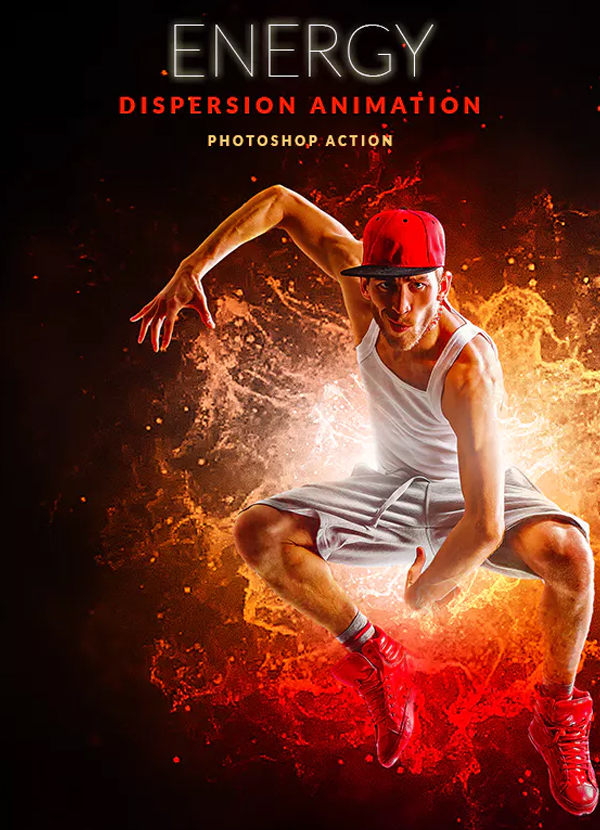 Energy Dispersion Animation Photoshop Action