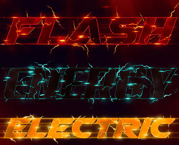 Energy Text Photoshop Action