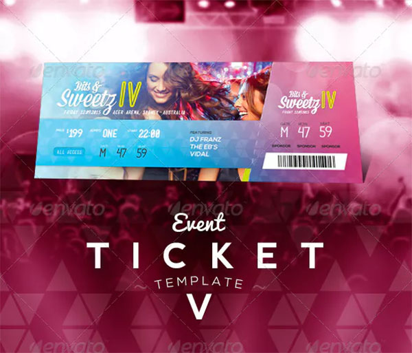 Event Ticket PSD Template Design