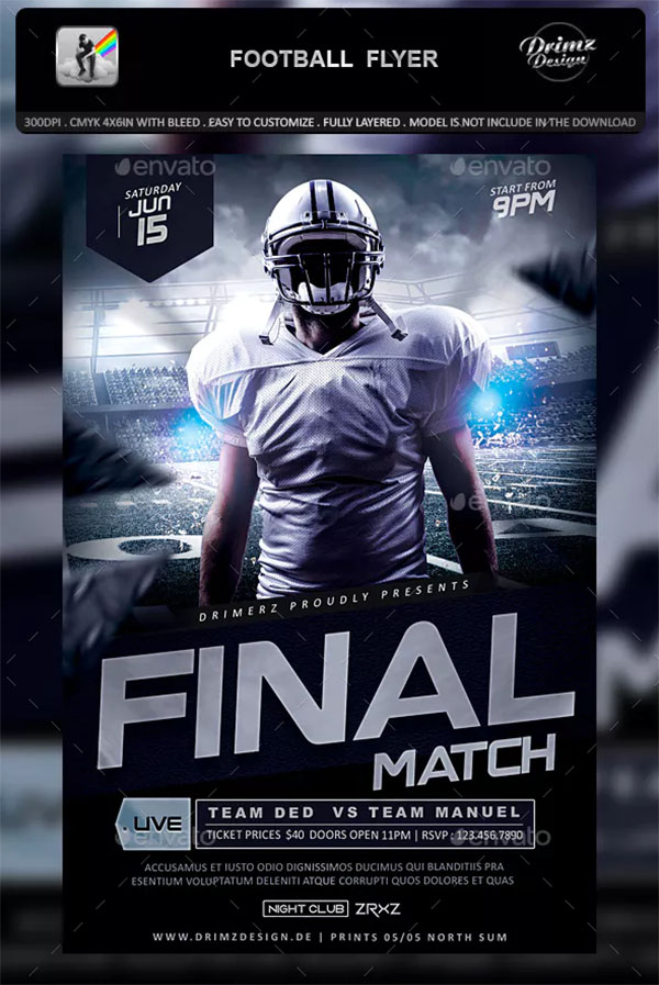 Football Sports Flyer Template