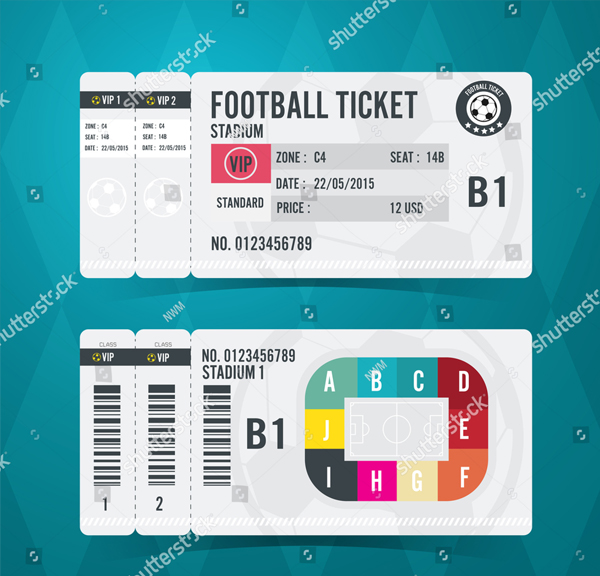 Football Ticket Card Modern Design