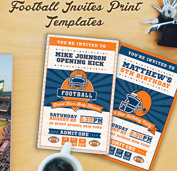 Football Ticket Party Invites Tickets