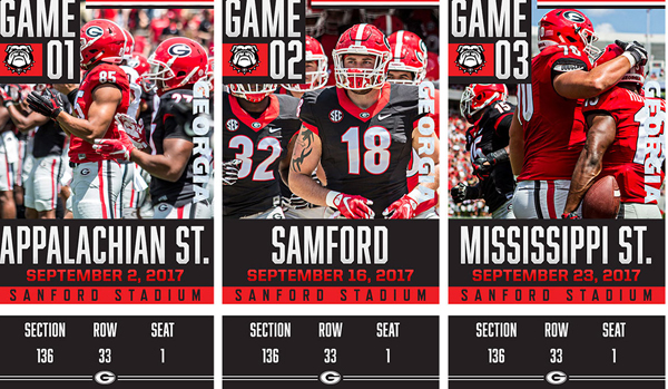 Free Georgia Football Season Ticket Mockup