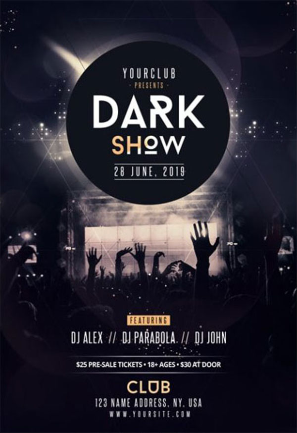 Free Live Band Festival PSD Flyer Template
