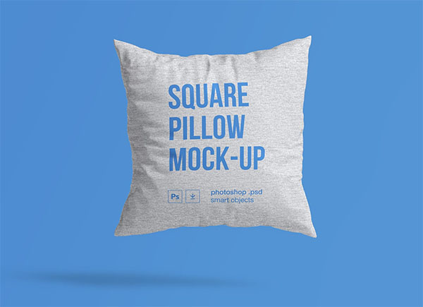 Free PSD Floating Square Pillow Mockup