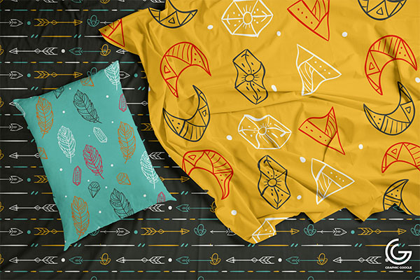 Free PSD Textile Bedding Sheets & Pillow Mockup