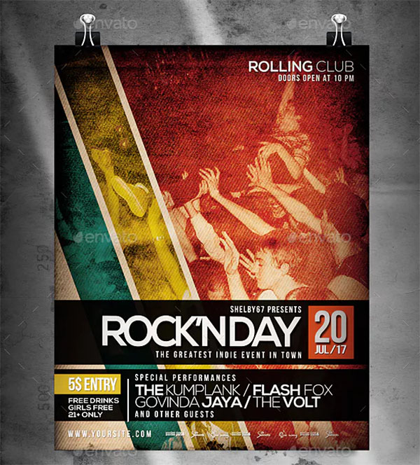 Indie Band Event Clud Flyer & Poster Design