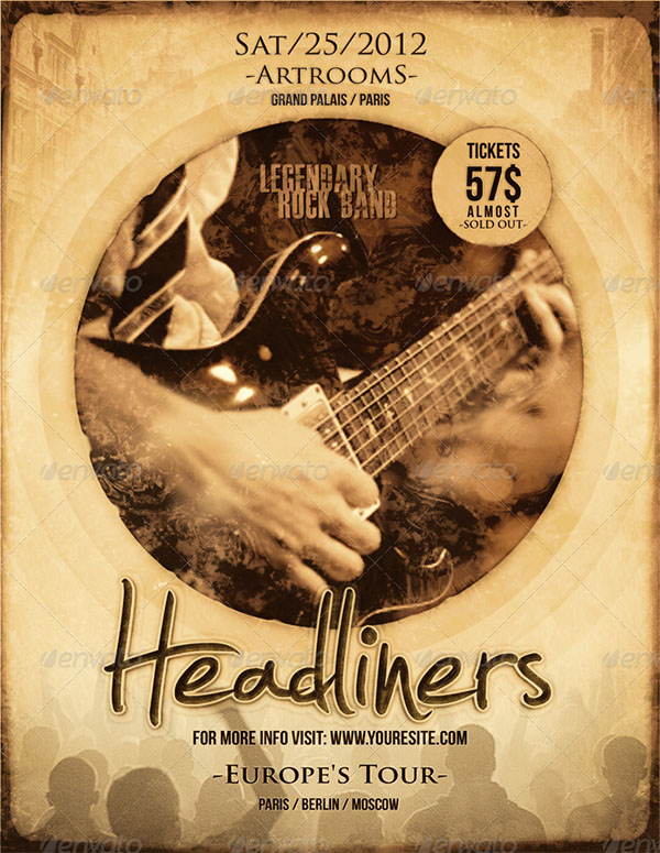 Indie Rock Band Flyer and Poster Template