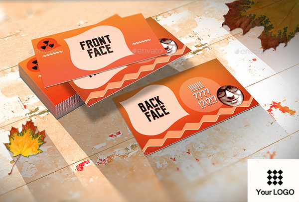 Long Shadows Business Card Mockup