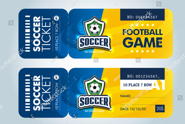 Modern Professional Design of Football Tickets