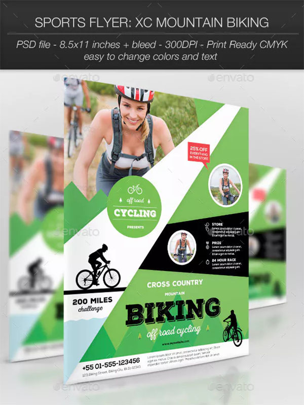 Mountain Biking Sports Flyer Template