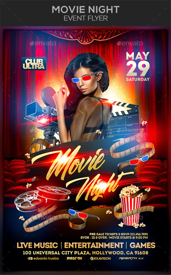 Movie Night Event Flyer Template