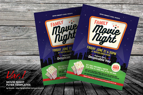 Movie Night Flyer PSD Templates