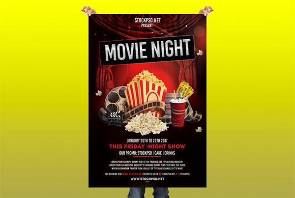 Movie Night Free PSD Flyer Template