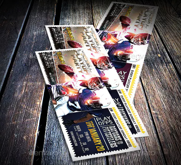 Playoff Football Party Ticket Template