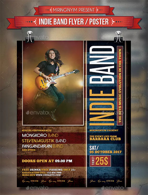 Print Indie Band Flyer and Poster Template