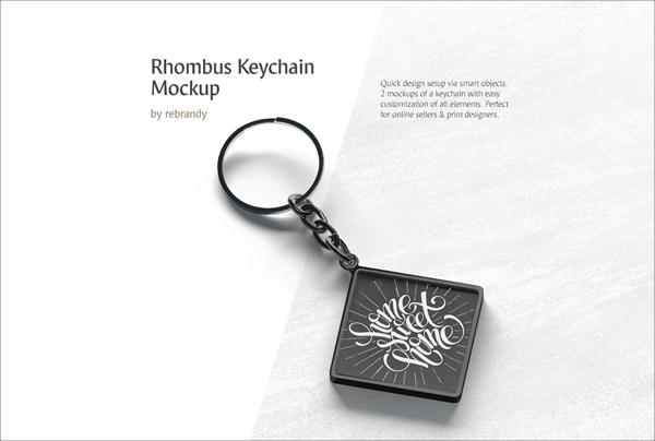 Rhombus Keychain Mockup