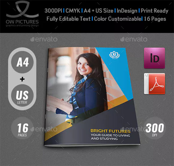 University College Brochure PSD Template