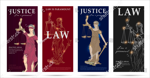 Vector Law and Justice Flyers Set
