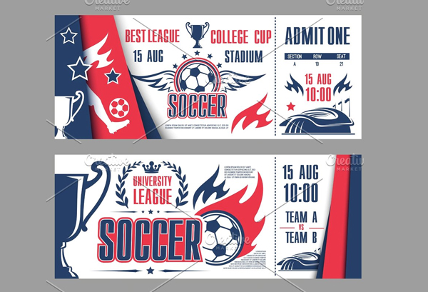 Vector Tickets of Football