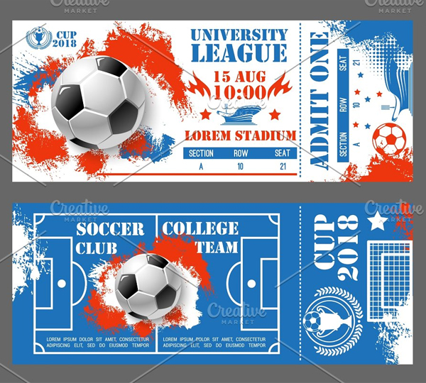 Vector Tickets of Football Soccer World Cup