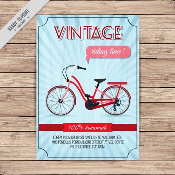 Vintage Free PSD Bicycle Sports Flyer