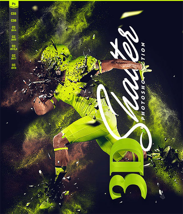 3D Shatter Photoshop Action