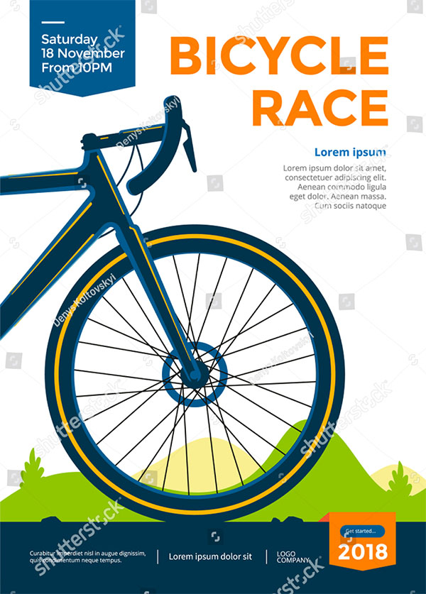 Bicycle Race Vector Flyer Template
