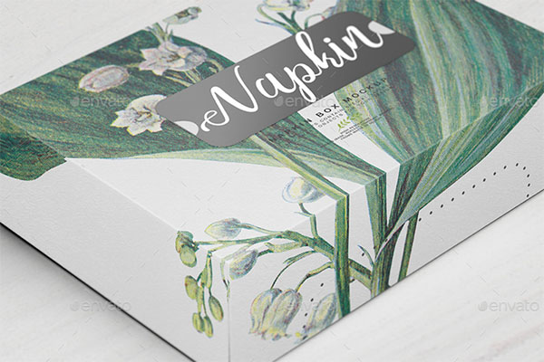 Curve and Napkin Box Mockup