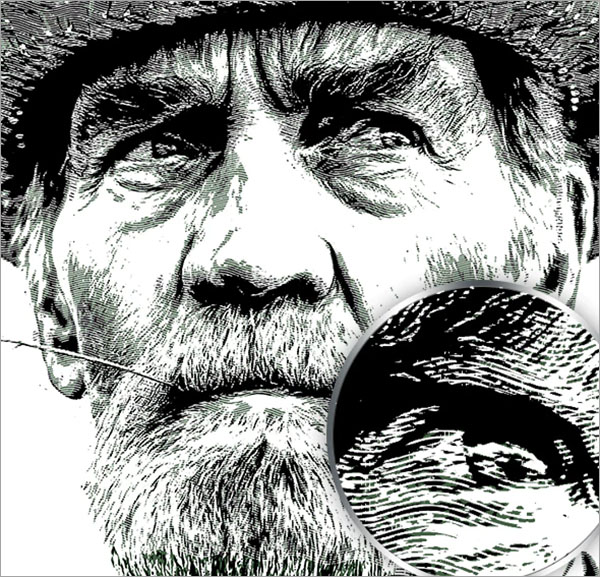 Engrave Photoshop Actions Soft Lines