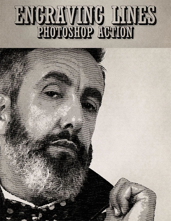 Engraving Lines Photoshop, PAT Action