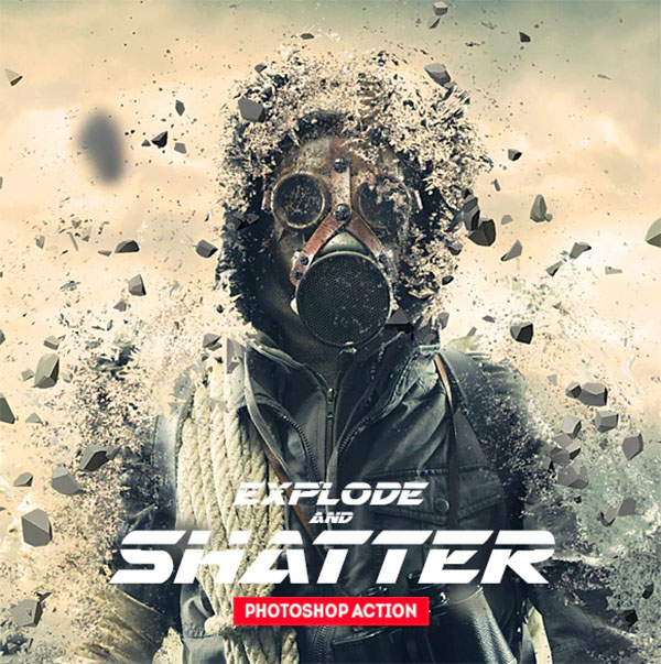 Explode And Shatter Photoshop Action