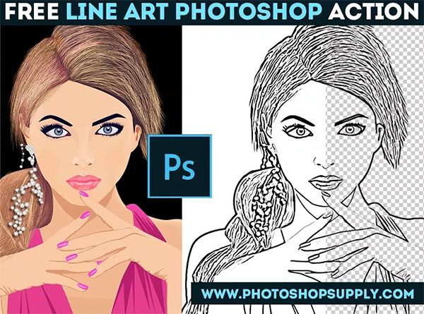 Free PSD Lines Photoshop Actions