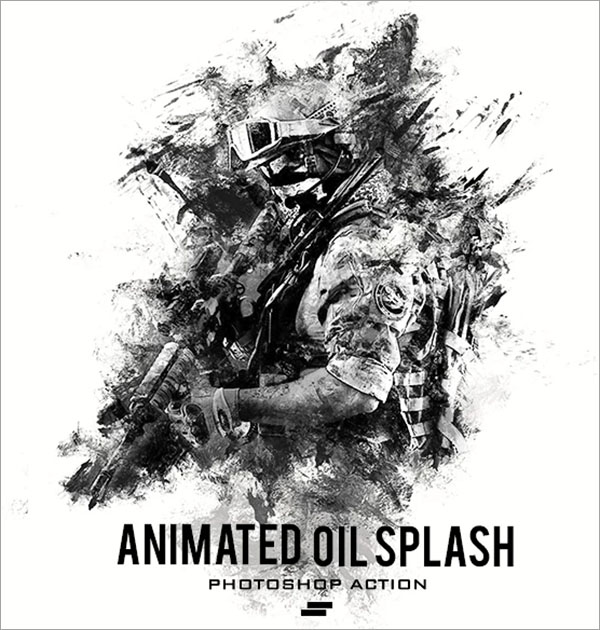 Gif Animated Oil Splash Photoshop Action