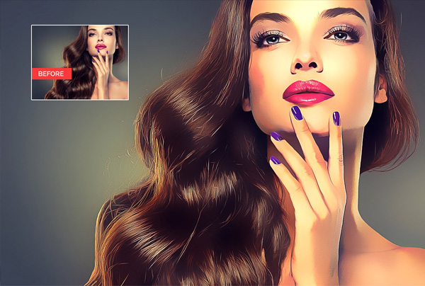Gradient Portrait Painting Photoshop Action