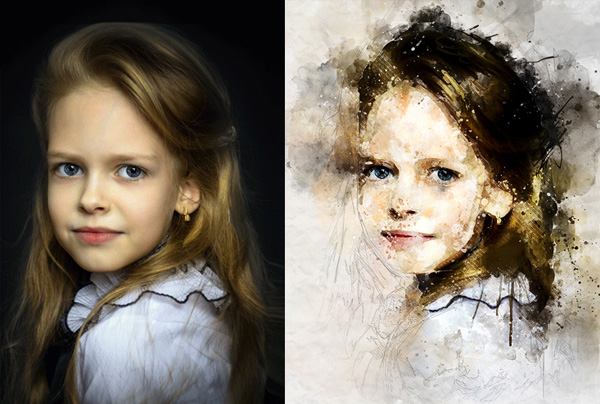 Gradient Watercolor Mixed Art Photoshop Action